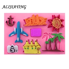 1Pcs Aircraft boat Coconut tree Silicone Mold Fondant Cake Decorating Tool Chocolat, Gumpaste , Sugarcraft ,Kitchen Gadget D0569 2024 - buy cheap