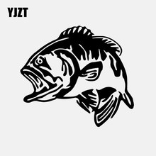 YJZT-calcomanía de vinilo con diseño de pez de lubina, pegatina gráfica para coche, decoración, C24-1022 negro/plateado, 15,8 CM x 14,1 CM 2024 - compra barato