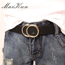 MaiKun Belts for Women Female Double Ring Buckle Leather Thin Belt Straps Waistband for Pants Skirt 2024 - buy cheap