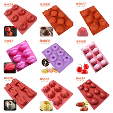 BAKER DEPOT silicone mold for cake baking jelly pudding pasrty form silicone donut bread bake tool ice soap cake decorated mould 2024 - buy cheap