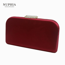 NUPHIA New Book Shape Silk Satin Evening Clutches and Evening Bags Red (Wine) 2024 - buy cheap