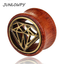 Junlowpy Hot selling wood flesh ear tunnel stretcher plugs piercing expander body jewelry 8-20mm ear tunnels plug wooden jewelry 2024 - buy cheap