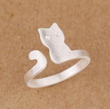 Shuangshuo Wedding Fashion Jewelry Adjustable Brushed Cat Rings for Women Cute Animal Couple Rings Party Lovely Gift 2024 - buy cheap