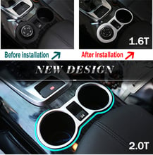 Car styling stainless steel Water cup holder trim car cover interior chrome trim molding strip for peugeot 3008 1.6T 2.0T 2024 - buy cheap