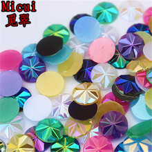 Micui 100PCS 12mm Round Flower Acrylic Rhinestones Flatback For Clothes Dress Diy Decorations Jewelry Accessories MC593 2024 - купить недорого