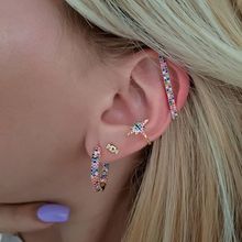 Gold Filled Rainbow Colorful Cz Earring For Girl Women Gift 2021 Summer New Star Northstar Shape Gorgeous Women Trendy Jewelry 2024 - buy cheap