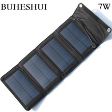 BUHESHUI 7W Foldable Solar Charger for Mobile Phone Monocrystalline Solar Panel Charger Mobile Power Bank Charger Free Shipping 2024 - buy cheap