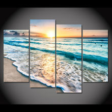 Impresión en HD para decoración del hogar, pintura de paisaje marino, playa, mar, imagen artística de pared moderna para sala de estar, 4 Uds., PT0412 2024 - compra barato