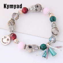 Kymyad Bohemian Bracelets for Women Charm Beads Bracelets & Bangles Elastic Bracelet Femme Accessory Pulseira Masculina 2024 - buy cheap