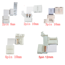 5set L Shape 2pin 3pin 4pin 5pin LED Connector For connecting corner right angle 5050 SMD RGB RGBW 3528 2811 2812 LED Strip 2024 - buy cheap