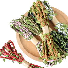 10M Simulation Green Leaves Weaving Hemp Rope DIY Wedding Birthday Wedding Decoration Rattan Gift Bouquet Packaging Rope 5mm 2024 - buy cheap