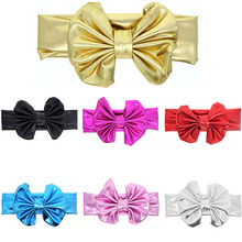 20pcs / lot ,19*6cm Golden shiny bowknot rabbit ears headband hot sale hair accessories 2024 - buy cheap