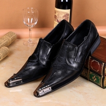 Sapato social masculino couro/черные модельные туфли со стальным острым носком; мужские деловые оксфорды из натуральной кожи; итальянская обувь для мужчин 2024 - купить недорого