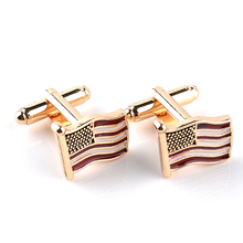 USA flag Cufflinks man simple gold color Cuff Button for Policemen French shirt cufflink business party cuff links gift for dad 2024 - buy cheap
