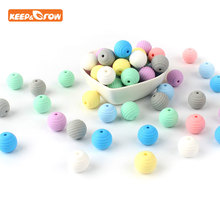 Keep & grown colorido 5 pçs contas espirais 12mm silicone redondo diy jóias fazendo acessórios contas bpa livre bebê mordedor grânulo brinquedos 2024 - compre barato