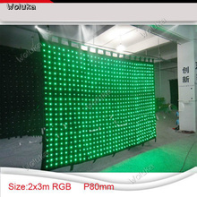 Tela de vídeo RGB P8, 2x3m, tejido con LED para vídeo, cortina, YY, pantalla de fondo, DJ, Fondo de escenario, CD50 W03 2024 - compra barato