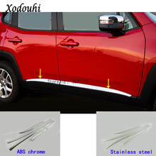 For Jeep Renegade 2016 2017 2018 2019 2020 Car Detector ABS Chrome/stainless Steel Side Door Body Trim Sticks Strip Molding  2024 - buy cheap