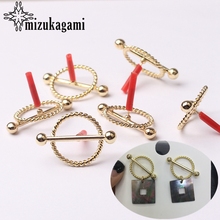 Zinc Alloy Golden Round Circle Twisted Shape Base Earrings Connector 19mm 6pcs/lot For DIY Drop Earrings Making Accessories 2024 - buy cheap