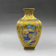 Vaso de esmalte antigo europeu padrão de personagens ocidentais raro jingdezhen vaso de flor de porcelana para decoração 2024 - compre barato