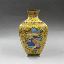 Jarrón de esmalte antiguo europeo, florero de porcelana de Jingdezhen raro con patrón de personajes occidentales para Decoración 2024 - compra barato