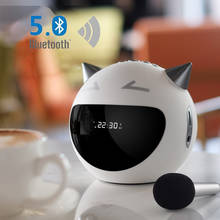 Wireless Bluetooth Speakers Rechargeable Portable Robot Alarm Clock FM Radio with Mini Microphone 2024 - buy cheap