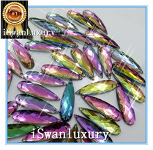 Strass holgado de gota larga de diamantes de imitación acrílicos más vendidos 7x28mm 150 piezas. encendido para coser cristal 2024 - compra barato