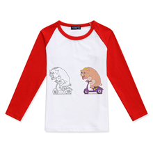 2019 New Boy T Shirt Brand Children Tshirts Boys Clothing Girl Raglan Long Sleeves Funny Pig Printed Fashion Color Block T-Shirt 2024 - buy cheap