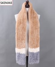 Luxury Real Rex Rabbit Fur Scarves Long Style Women Genuine Fur Mufflers Russian Ladies Winter Warm Knit 100% Natural Fur Scarf 2024 - buy cheap