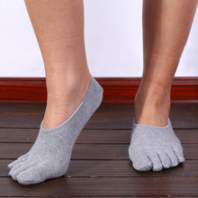 Высокое качество, мужские хлопковые носки с пятью пальцами, тапочки, мужские Нескользящие удобные дышащие мужские невидимые носки с пятью носками, 4 пары 2024 - купить недорого