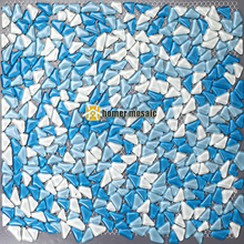 Massa de partículas azul mosaico de vidro cristal para sala de estar parede da chaminé da cozinha backsplash banheiro piso de mosaico azulejos 2024 - compre barato