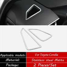 Нержавеющая сталь для Toyota corolla 2019 2020 автомобильное переднее маленькое украшение для вентиляционного отверстия Крышка отделка автомобиля Стайлинг Аксессуары 2шт 2024 - купить недорого
