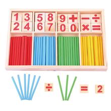 Free Drop Shipping  Wooden Counting Sticks Building Intelligence Block Montessori Mathematical Kids Education Toy Wooden Box 2024 - buy cheap