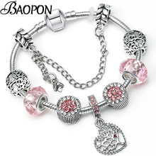 BAOPON 2021 Hot Sale  DIY Charm Bracelet for Women Love Heart Beads Fashion Jewelry Fit Original Fine Bracelets Gift 2024 - buy cheap