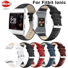 Pulseira para fitbit ionic, pulseira perfurada em couro genuíno com dropshipping, 2018 2024 - compre barato