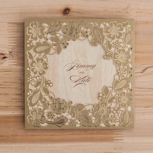 100PCS Laser Cut Wedding Invitations Engagement Flowers Birthday Cards With Envelopes and Seals casamento Party Favors CW5279 2024 - buy cheap