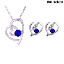 New arrival 2014 Wholesale austria Crystal jewelry import zircon Heart pendant necklace Stud earrings fashion jewelry sets Women 2024 - buy cheap
