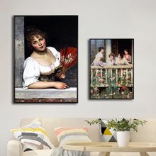 Home Decor Canvas Print  Art Wall Pictures for Living Room Canvas Printing Paintings Italian Eugene de Blaas Portrait of a Woman 2024 - buy cheap