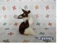 Mini zorro de juguete de simulación marrón, aspecto realista, regalo muñeca de zorro de 9x6,5x8,5 cm 2024 - compra barato