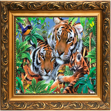 Diamante Bordado Pintura Diamante Diy Kits de Ponto Cruz de Diamante Tigre Mosaico Diamonkey 'sfamily Praça Cheia Bordado ABS04 2024 - compre barato