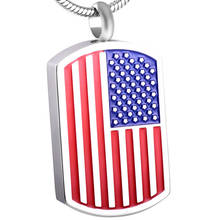 IJD8432 нержавеющая сталь американский флаг пепел держатель урна Мемориал ювелирные изделия уникальный Шарм ожерелье для кремации ожерелье-сувенир 2024 - купить недорого
