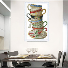 Needlework,DIY DMC Cross stitch 14CT 11CT ,Sets For Embroidery kits coffee cup Counted Cross-Stitching,diang hall decration2 2024 - buy cheap