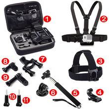 Conjunto de acessórios 11 em 1 para câmera, kit compatível com câmeras esportivas go pro, sjcam, sj4000, sj5000, m20, sj6, legend, sj7 star 2024 - compre barato