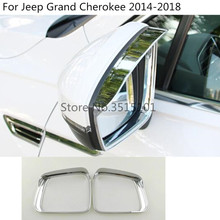 Rear Rearview Side Glass Mirror Trim Frame Rain Shield Sun Visor Shade 2pcs For Jeep Grand Cherokee 2014 2015 2016 2017 2018 2024 - buy cheap