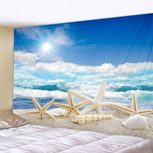 Baiyun tapete de parede grande com estampa de estrela da praia, tapete decorativo boêmio barato para pendurar na parede, sala de estar 2024 - compre barato