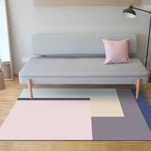 Alfombras geométricas de área grande para sala de estar, dormitorio, cabecera, sofá, Tapete Simple nórdico, rosa, azul y gris 2024 - compra barato