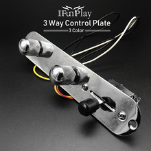 Placa de controle com fio de 3 vias pré-carregado, para peças de guitarra tl cores preta, prateada e dourada 2024 - compre barato