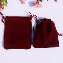 20pcs 10x12cm Dark Red Velvet Drawstring Pouch Christmas/Wedding Gift Bag Jewelry Bags For Necklace Bracelet Packaging 2024 - buy cheap