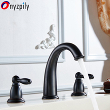 Three Holes Two Handles Oil Rubbed Bronze Bathtub Faucet Bathroom Sink Bathroom 2024 - buy cheap