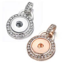 XL0150 новое красивое модное ожерелье с кристаллами серебристого цвета/розового золота с подвеской 60 см, подходит для 18 мм кнопок, оптовая продажа 2024 - купить недорого