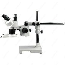 Microscopio Trinocular con soporte de brazo, suministros de AmScope 10X-20X-30X-60X, soporte Trinocular estéreo + LUZ DE Fluo 2024 - compra barato